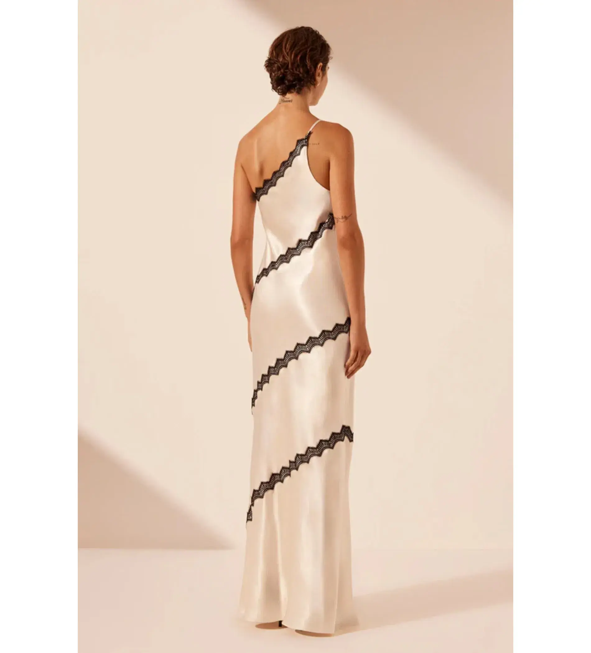 Shona Joy Camille Lace Asymmetrical Maxi Dress Size 8 - Image 4