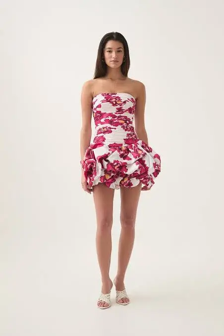 Aje Violette Bubble Hem Mini Dress Floral Size 6 - Image 1