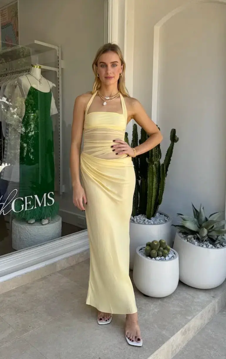 Benni Gina Maxi Dress Yellow Size 6 - Image 1