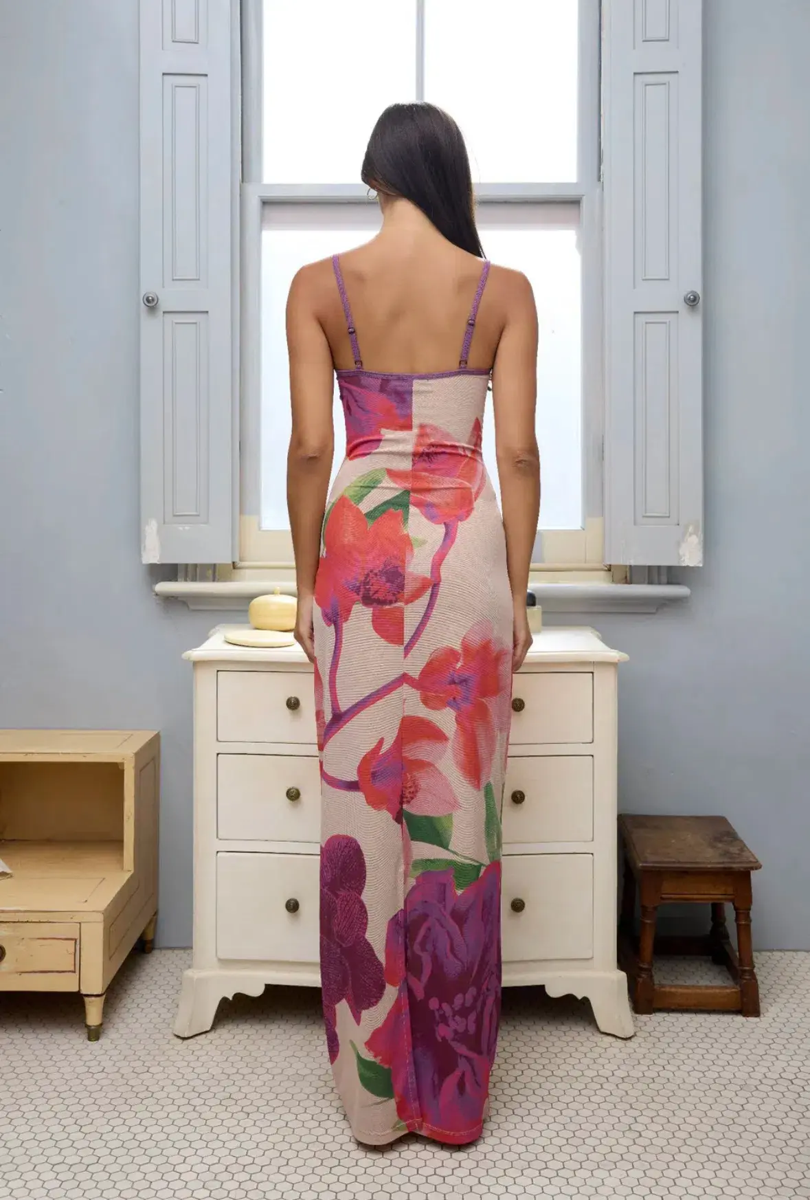With Harper Lu Slip Dress in Fuchsia Bloom Size S / AU 8  - Image 3