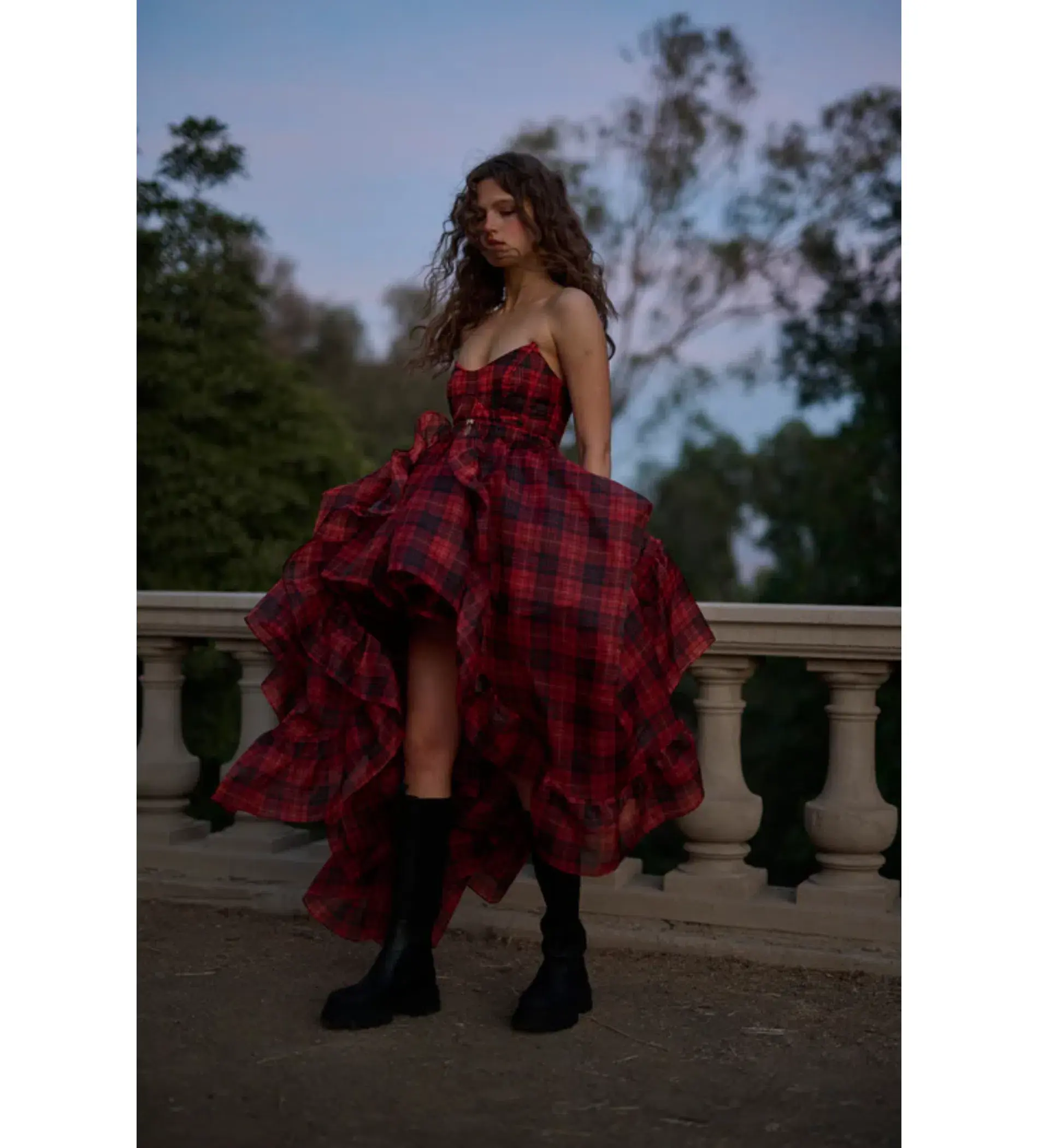 Selkie The Royal Tartan Veuve Dress & Tournure Set Size XS - Image 1