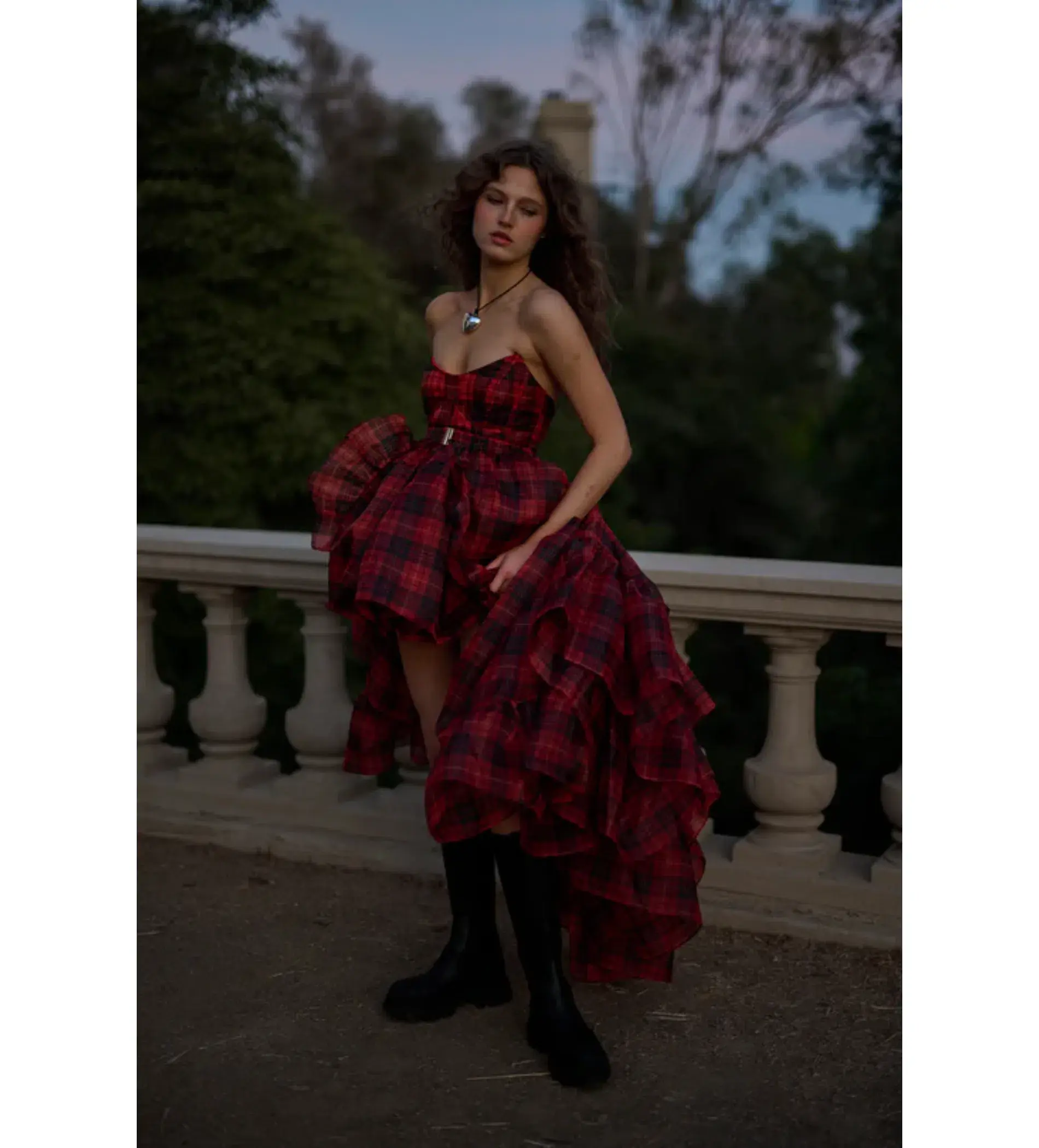 Selkie The Royal Tartan Veuve Dress & Tournure Set Size XS - Image 3