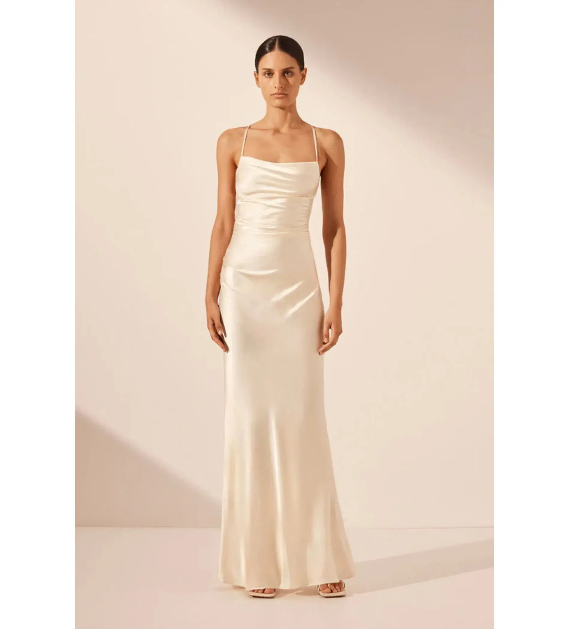 Shona Joy La Lune Lace Back Maxi Dress Cream Size XS / AU 6 - Image 1