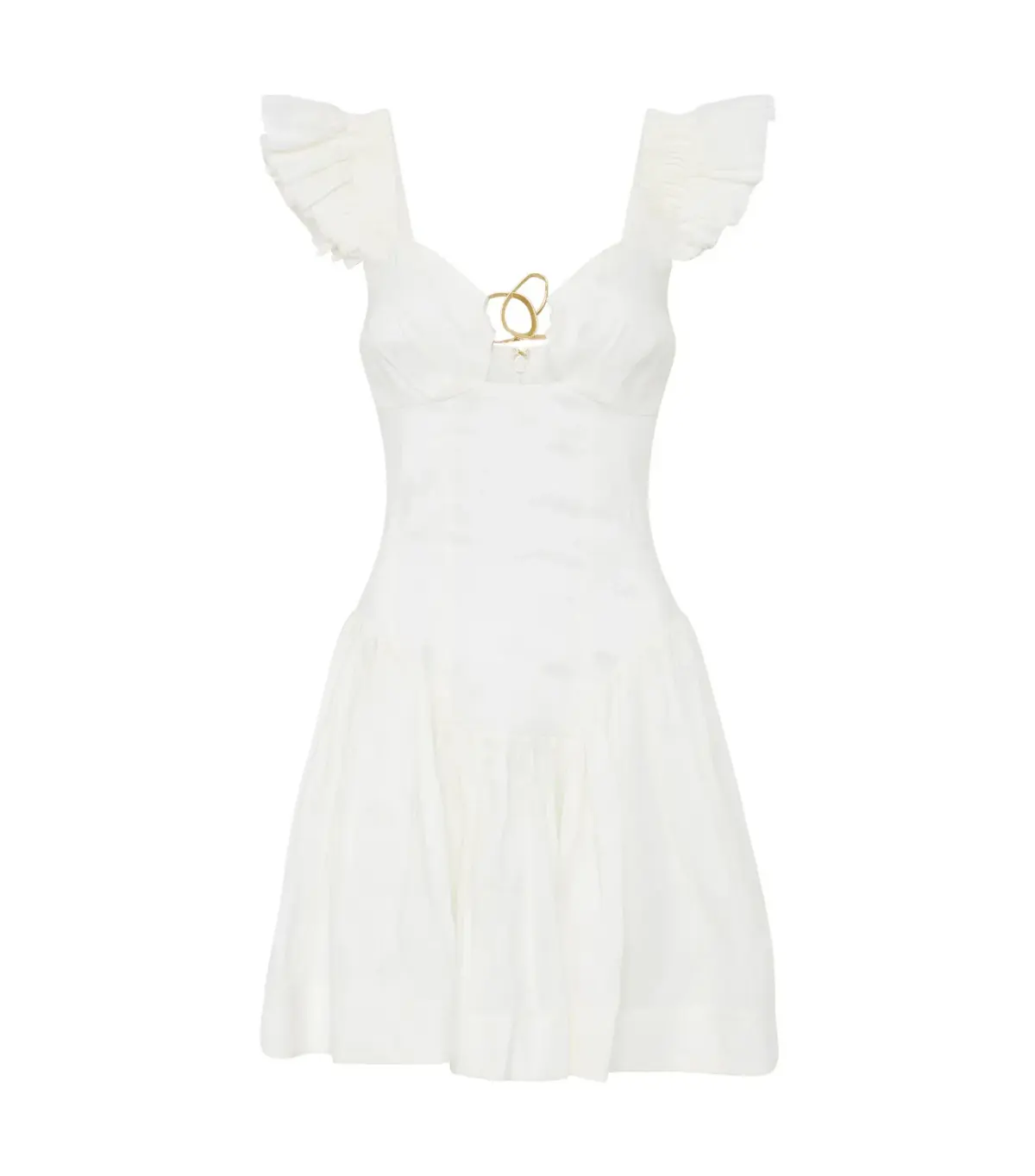 Aje Simone Frill Mini Dress Ivory Size S / AU 8 - Image 5
