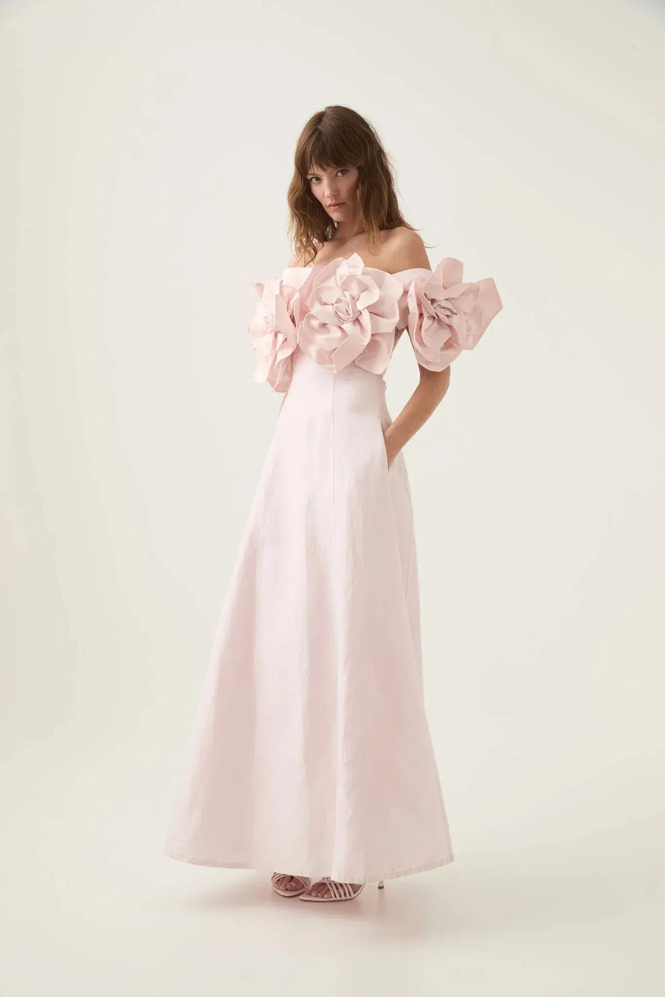 Aje Etta Midi Dress Pastel Pink Size 10 - Image 4