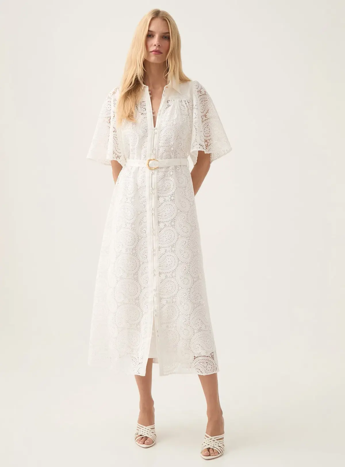 Aje Laicey Paisley Midi Dress Ivory Size 16 - Image 1