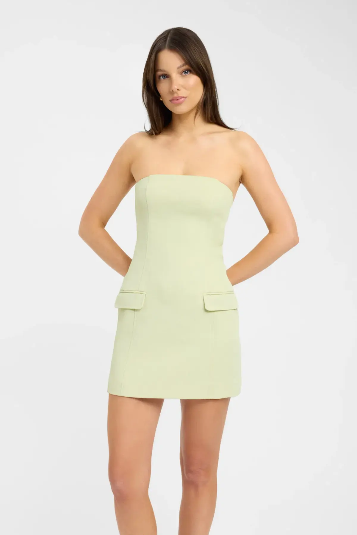 Kookai Oyster Pocket Mini Dress Green Haze Size 8 - Image 2