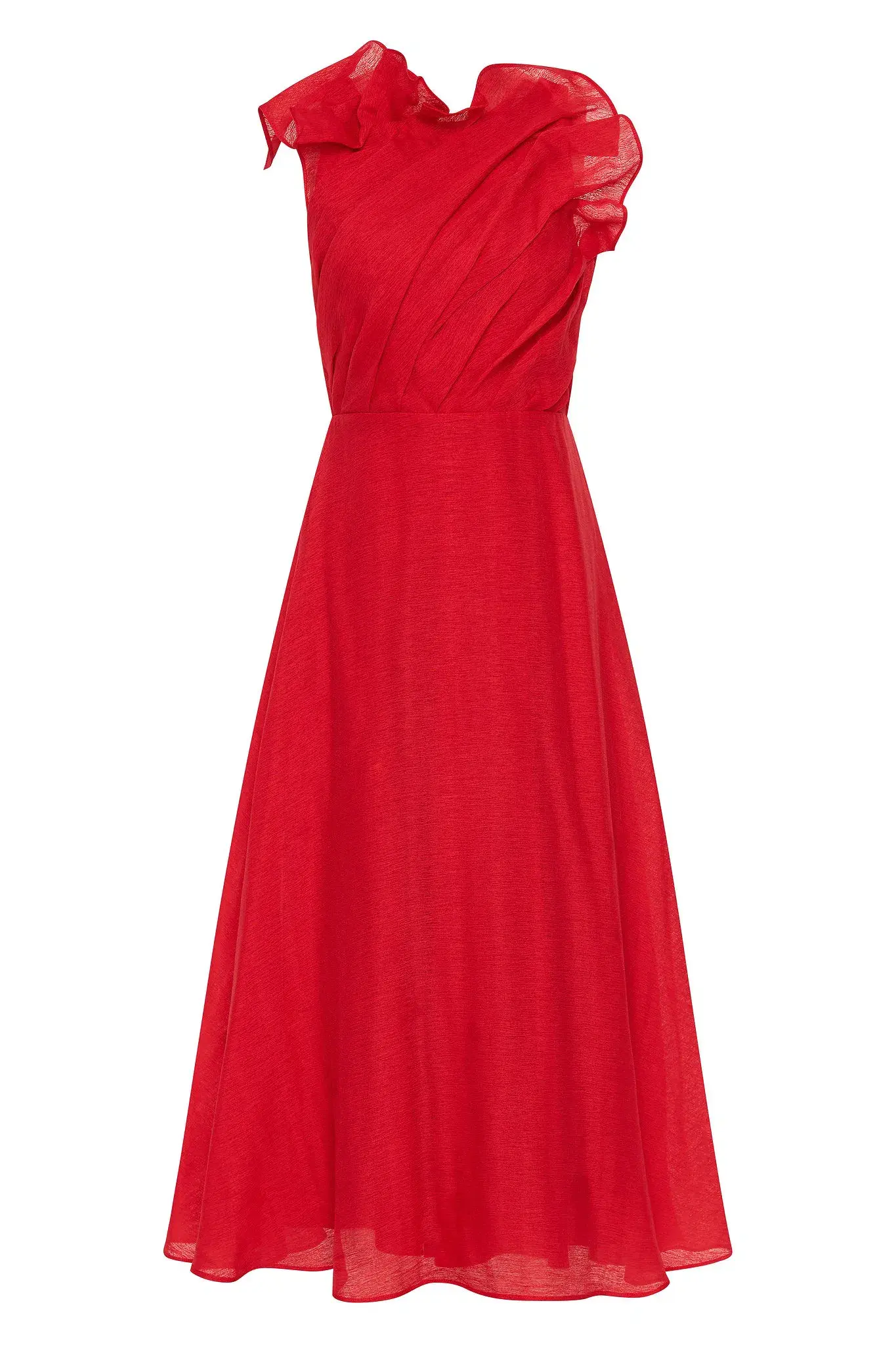 Aje Genesis Midi Dress Scarlet Red Size 12 - Image 6
