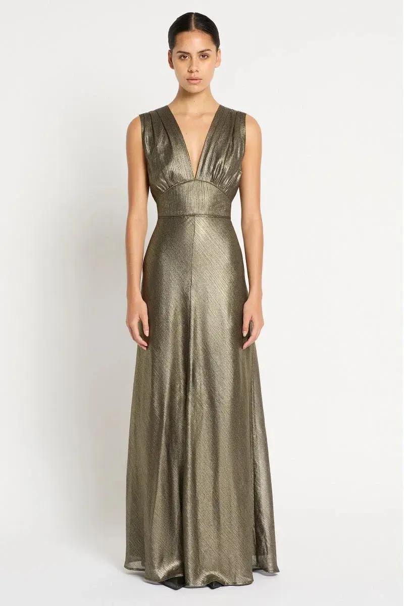 Sass & Bide  Lost In Monaco Dress in Antique Gold Size 16 - Image 1