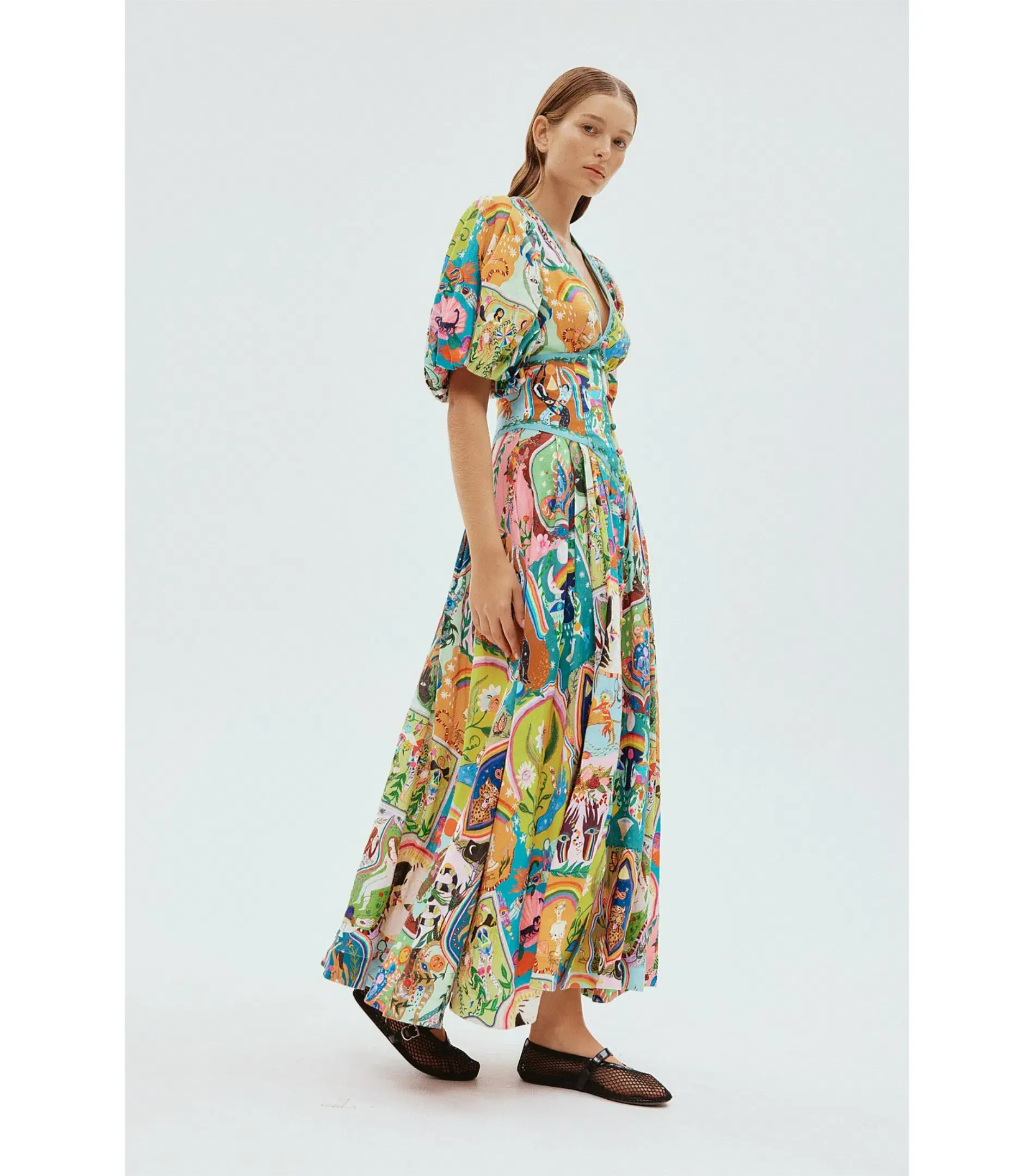 Alémais Evergreen Midi Dress Multi Size AU 14 - Image 2