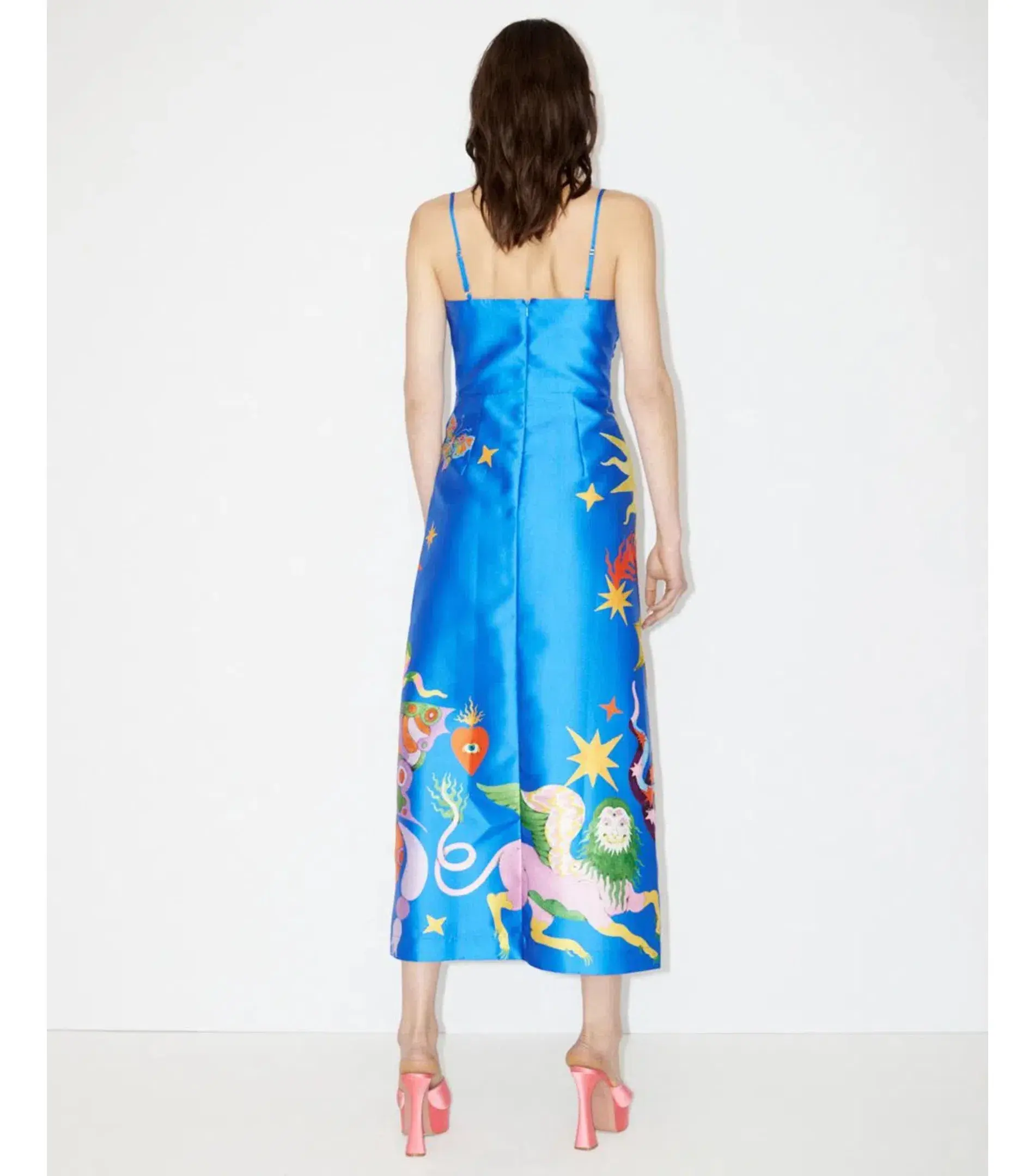 Alémais Guardian Silk Midi Dress Blue Size AU 10 - Image 3