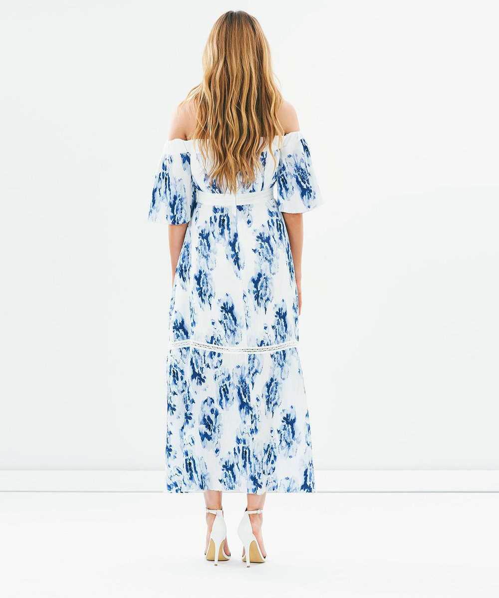 Talulah off the shoulder blue and white floral dress 12 - Image 3