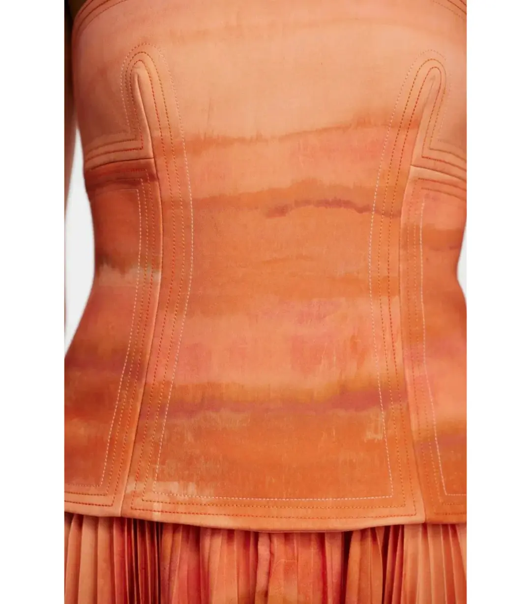 Acler Brayswick Midi Dress Melon Watercolor Size AU 8 for rent on The Volte - main image