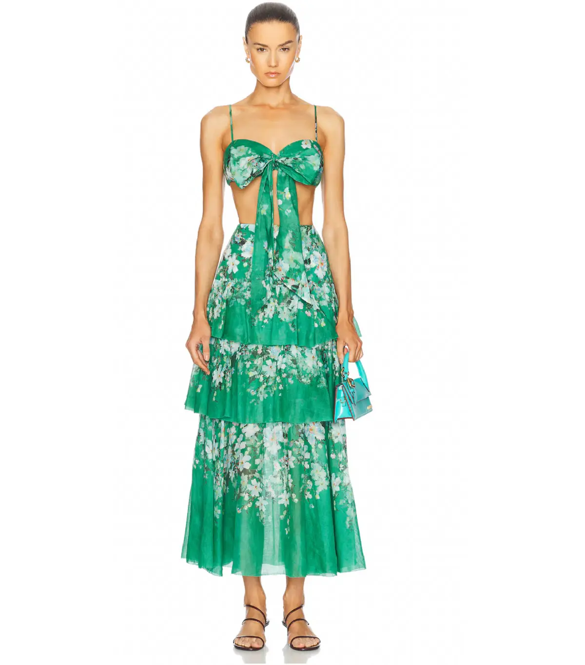 Zimmermann Everley Set Green Floral Size 0 / AU 8  - Image 1