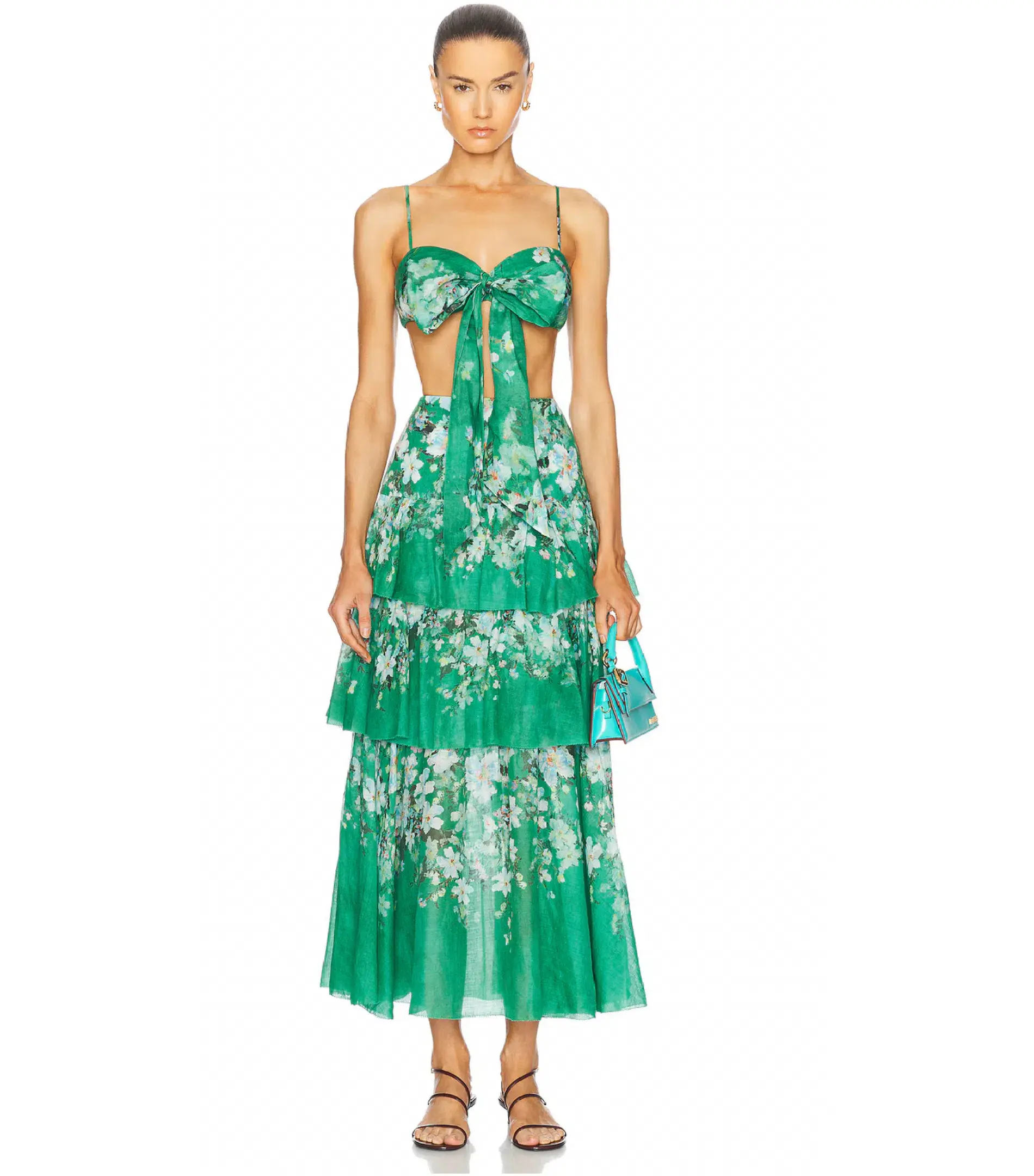 Zimmermann Everley Set Green Floral Size 0 / AU 8  - Image 1