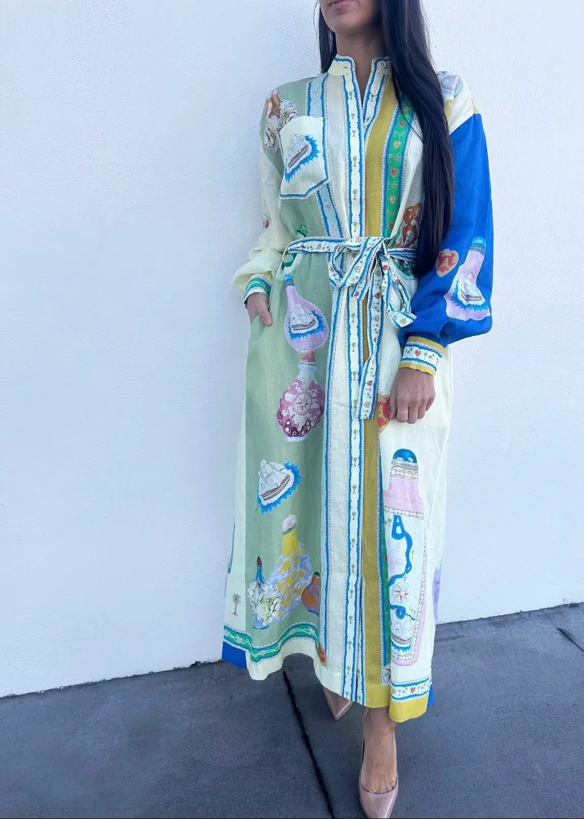 Alemais Elixir Shirt Dress Multi Size AU 12   - Image 1
