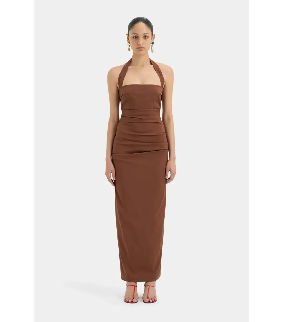 Sir the Label Nikki Gown in Chocolate Size 0 / AU 6  for rent on The Volte - main image