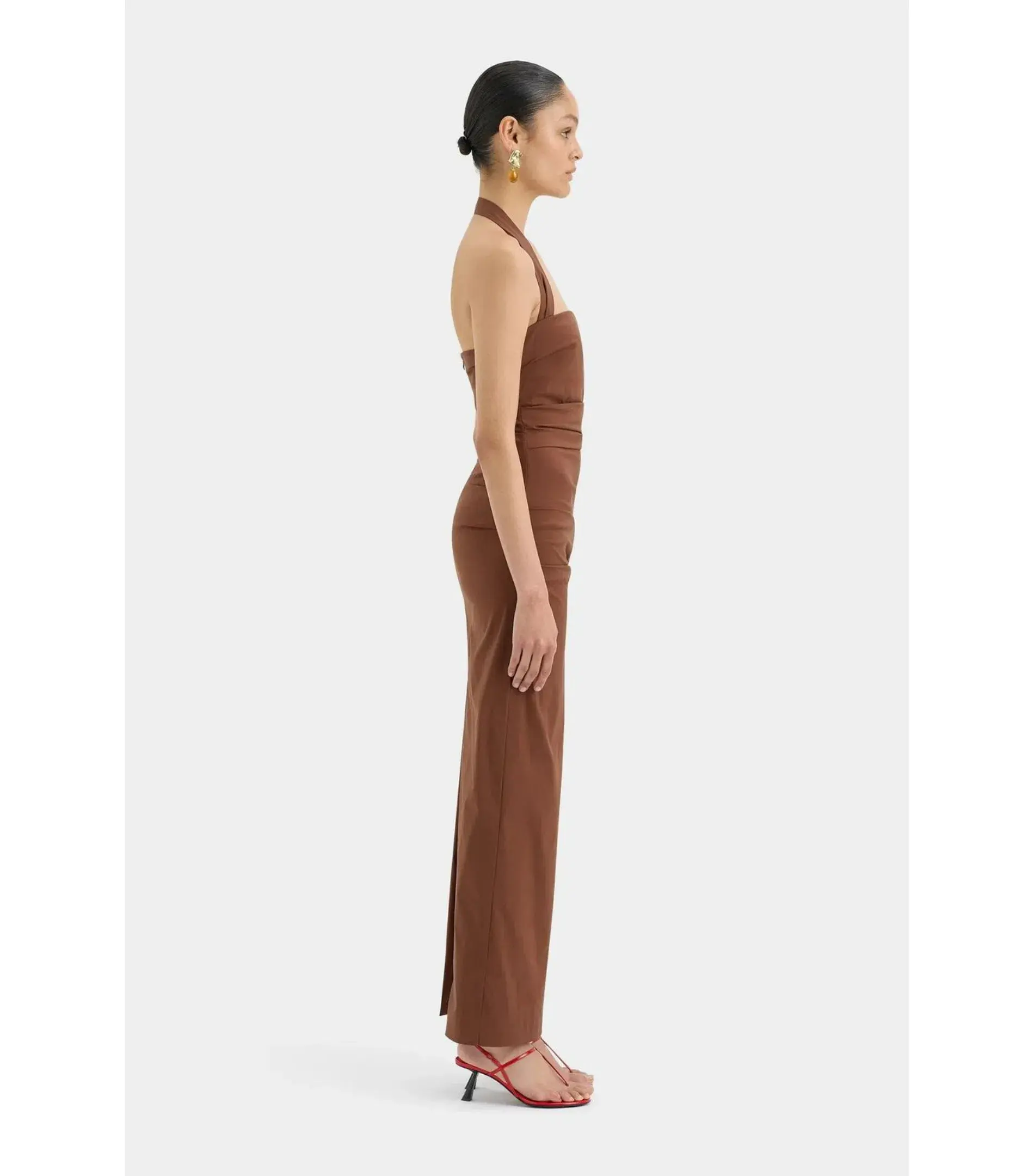 Sir the Label Nikki Gown in Chocolate Size 0 / AU 6  - Image 2