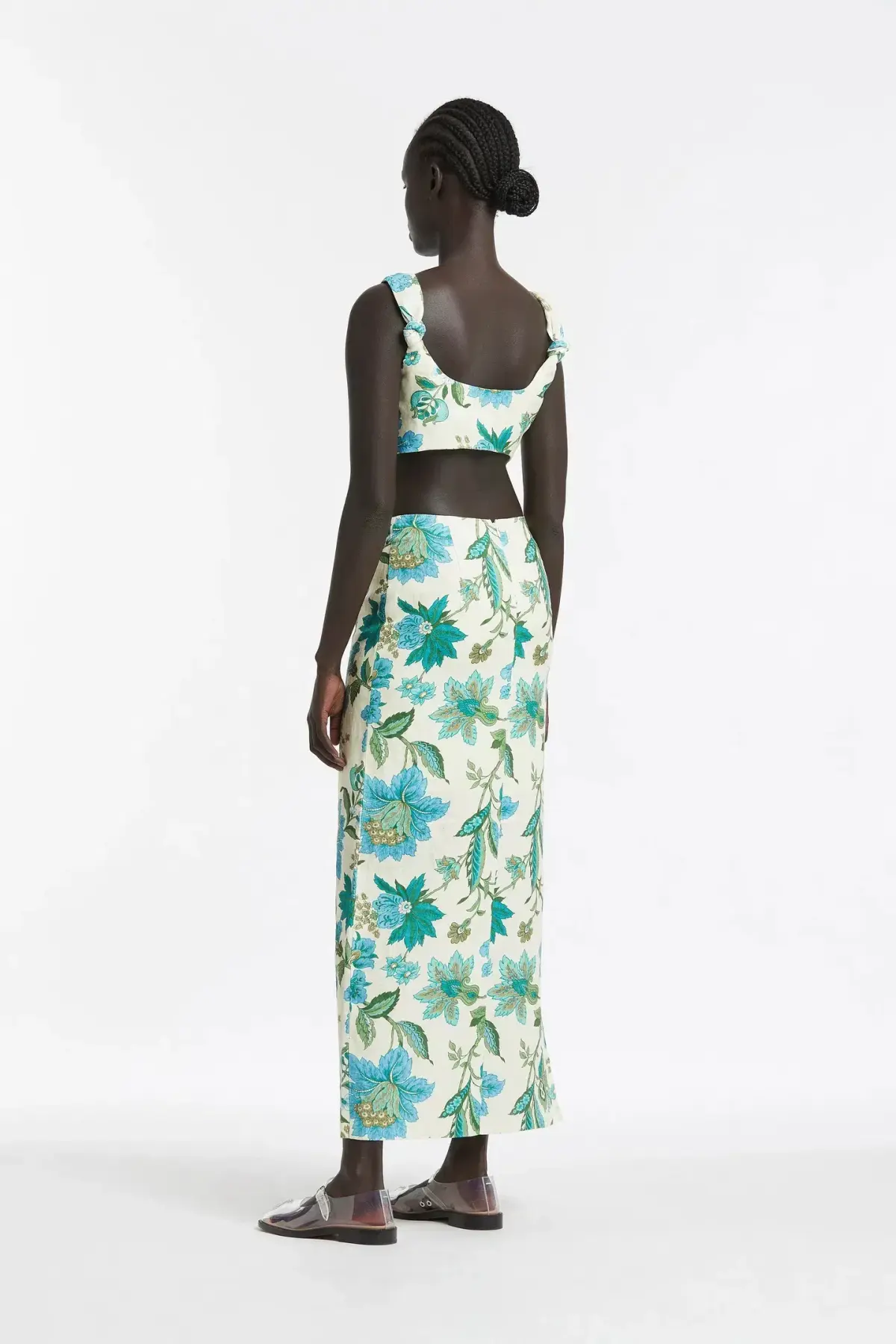 Sir The Label Alexandre Knot Bralette and Midi Skirt Set in Marguerite Print Size 3/ AU 12 - Image 2