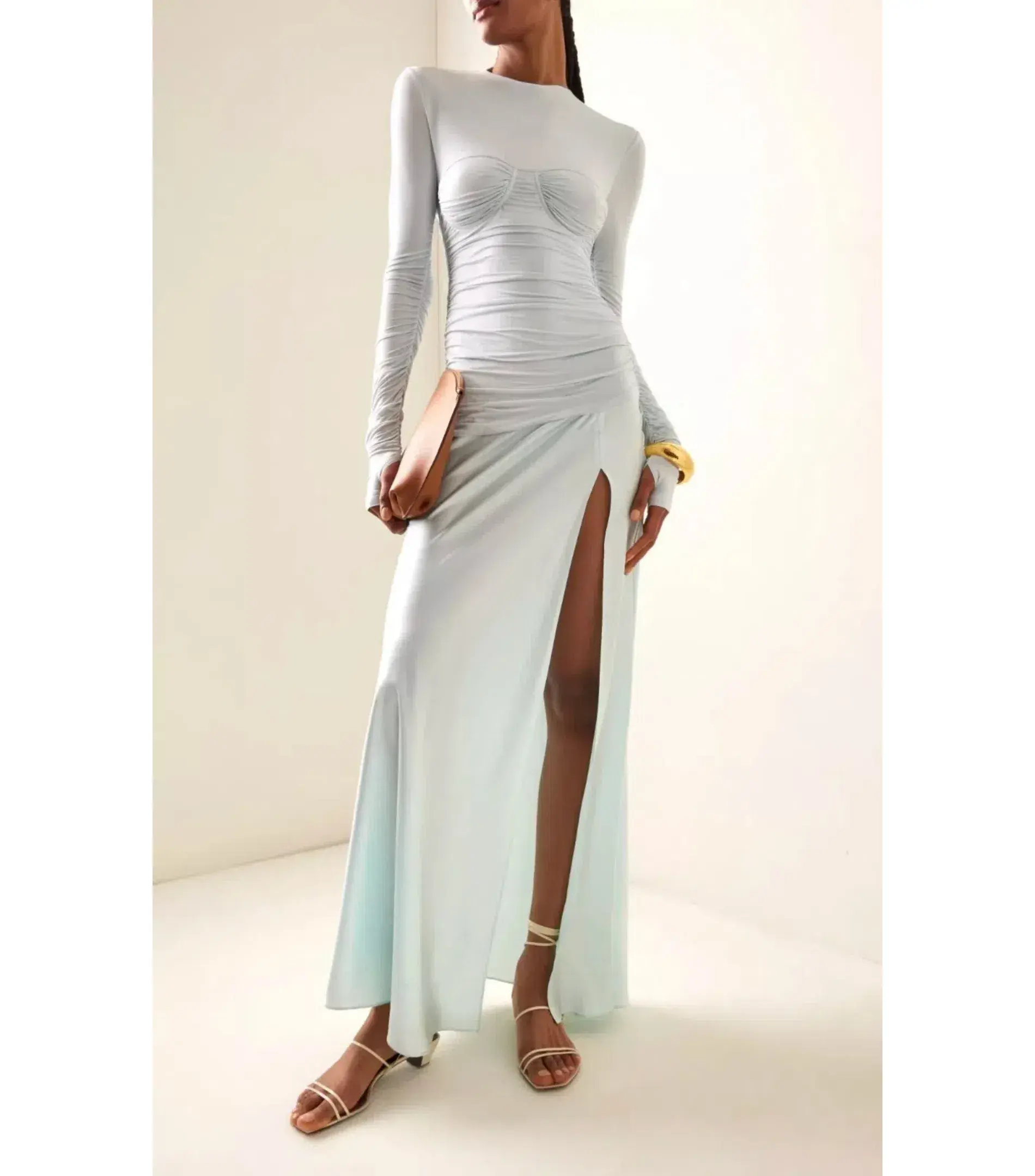 SIR The Label Alessia Draped Gown Ice Blue Size 0 / AU 6 - Image 4
