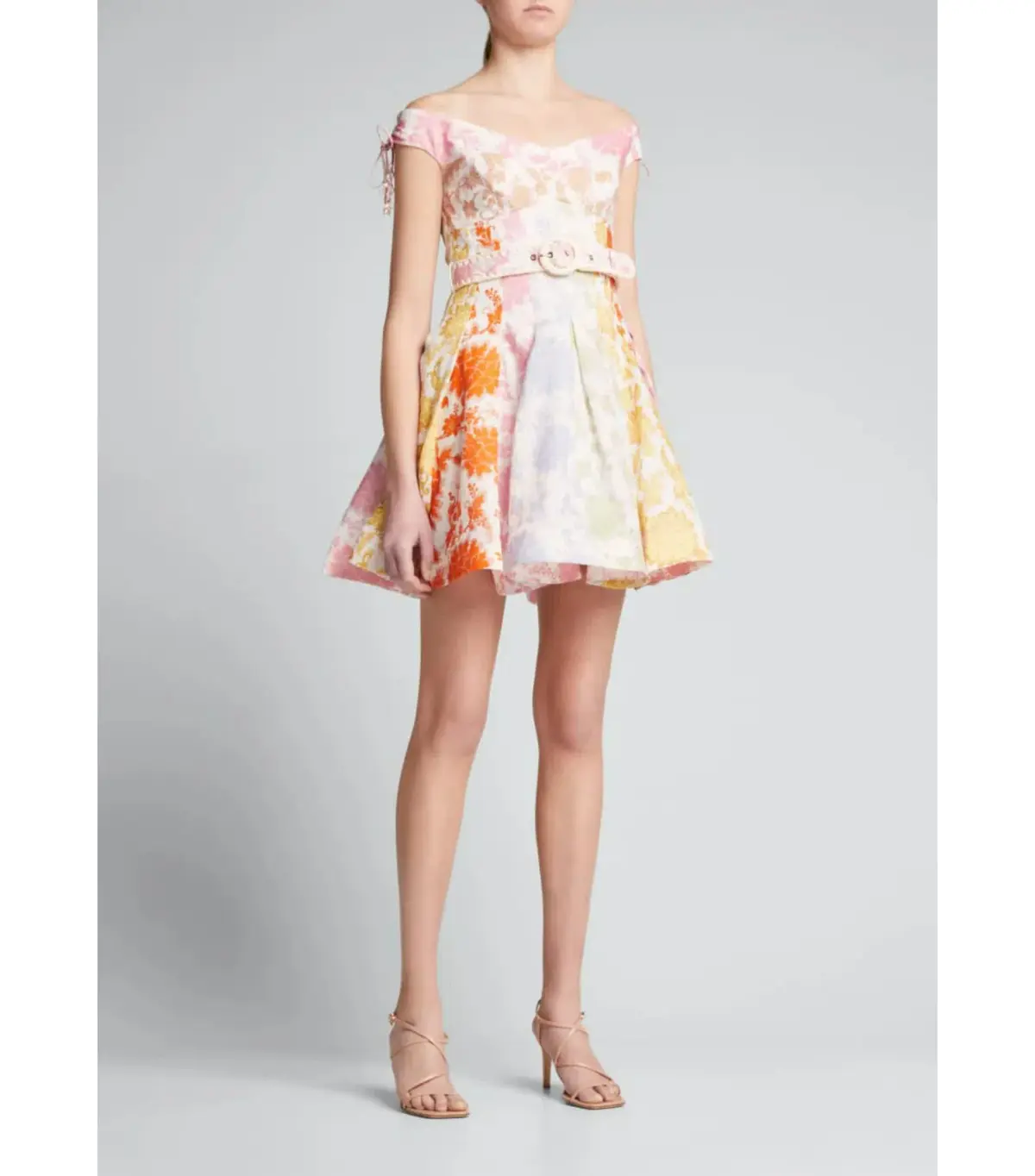 Zimmermann Postcard Spliced Mini Dress in Tonal Floral Size 0 / AU 8 - Image 1
