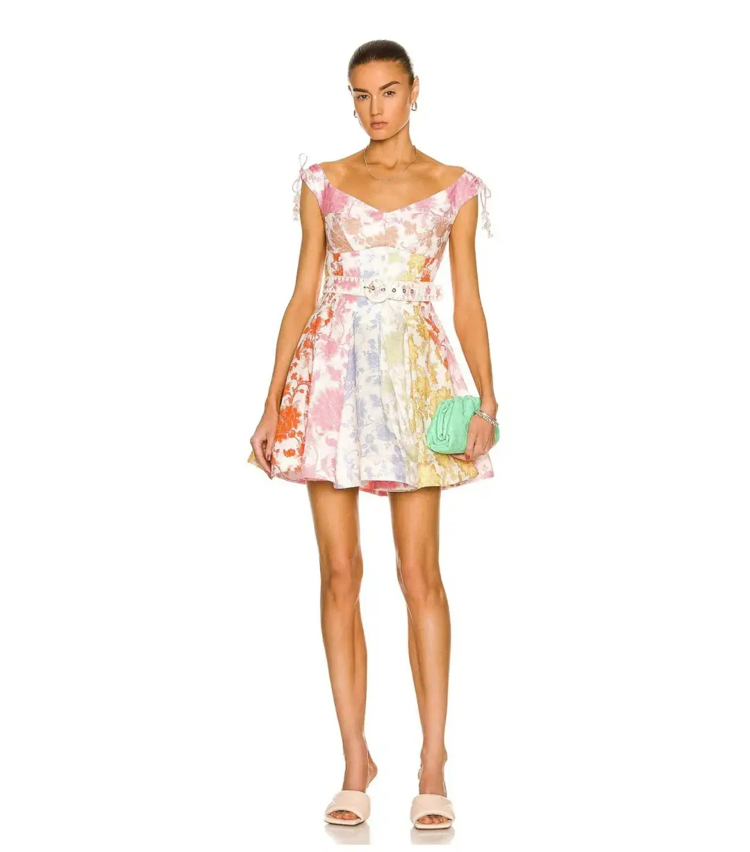 Zimmermann Postcard Spliced Mini Dress in Tonal Floral Size 0 / AU 8 for rent on The Volte - main image