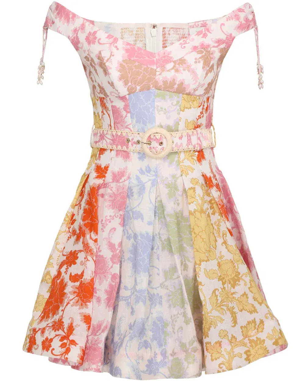 Zimmermann Postcard Spliced Mini Dress in Tonal Floral Size 0 / AU 8 - Image 4