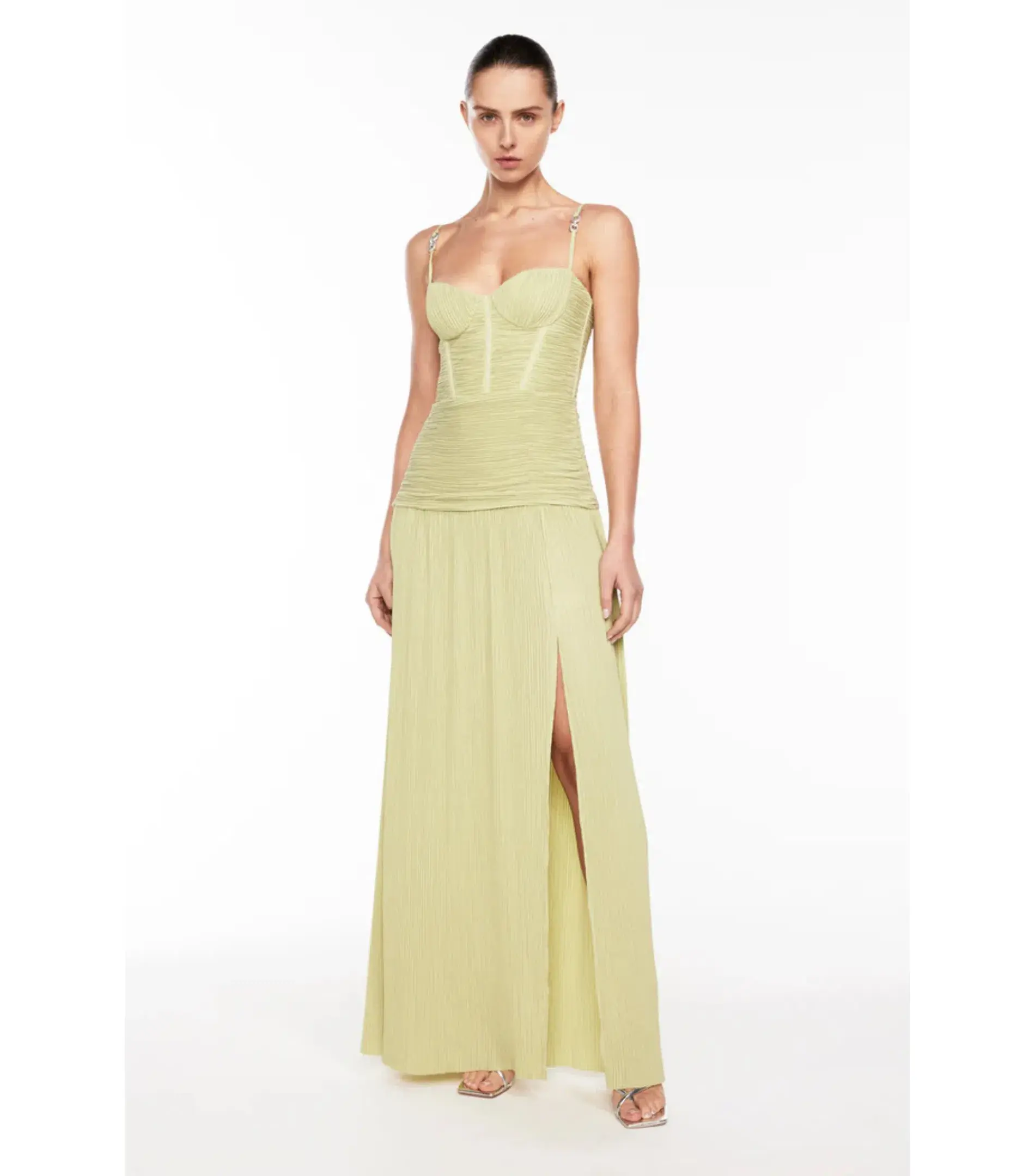 Manning Cartell Double Time Pleat Dress Pistachio Size AU 8 - Image 3
