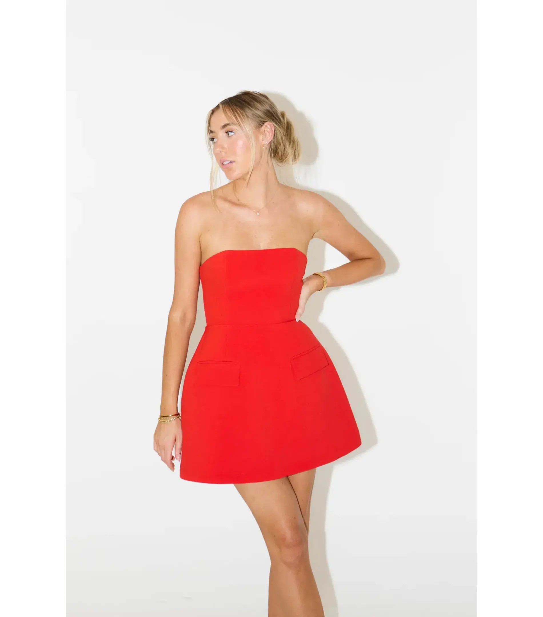 Odd Muse Strapless Dress Red Size XS / AU 6  - Image 2
