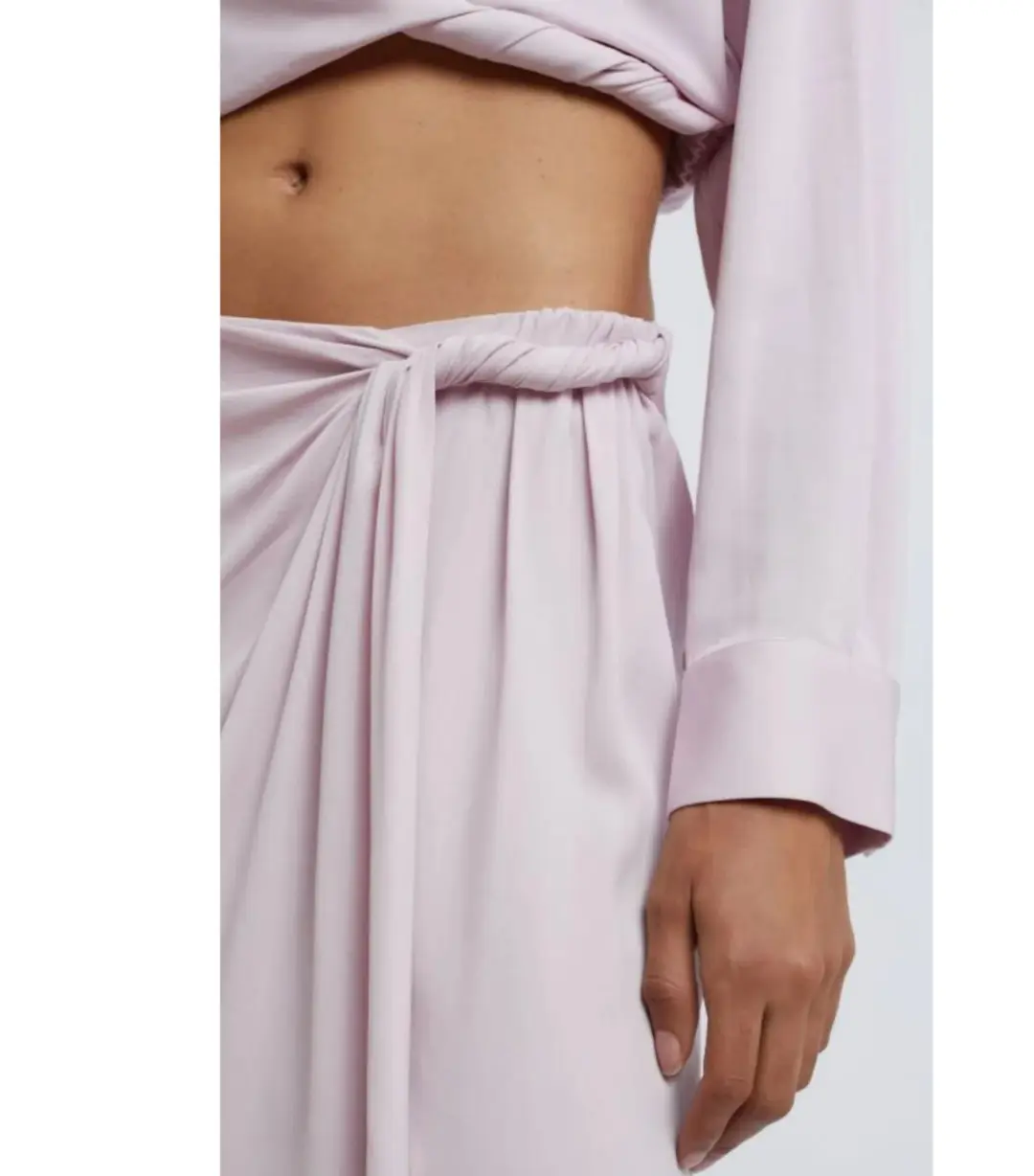 Christopher Esber Wrapped Cropped Blouse and Skirt Set in Blush Size AU 12 for rent on The Volte - main image