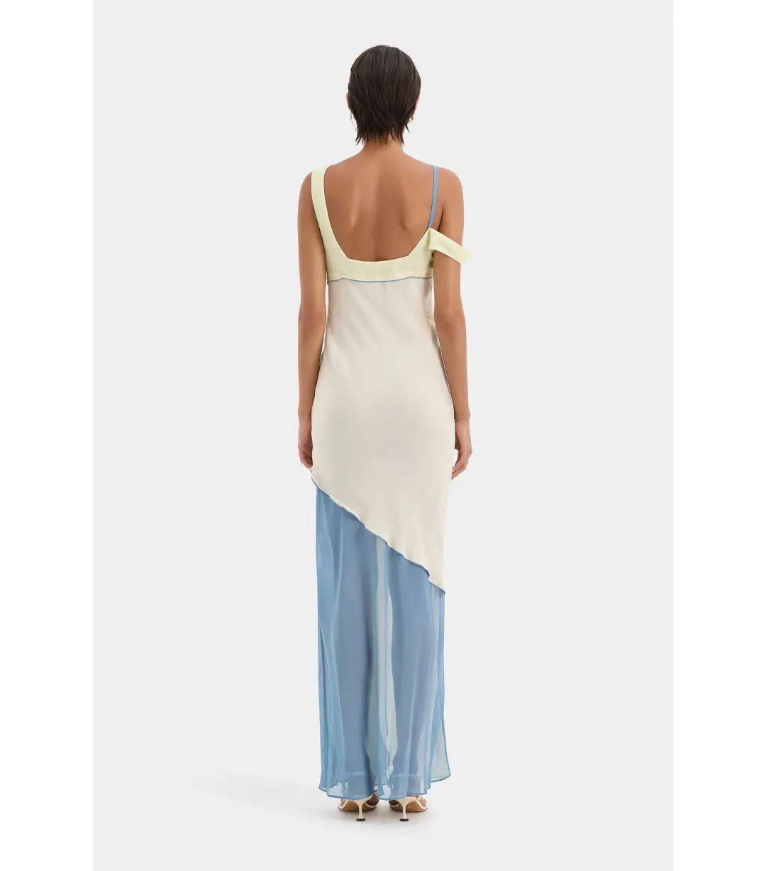 Sir the Label The Thames Splice Midi Dress Ecru Multi Size AU 12 for rent on The Volte - main image