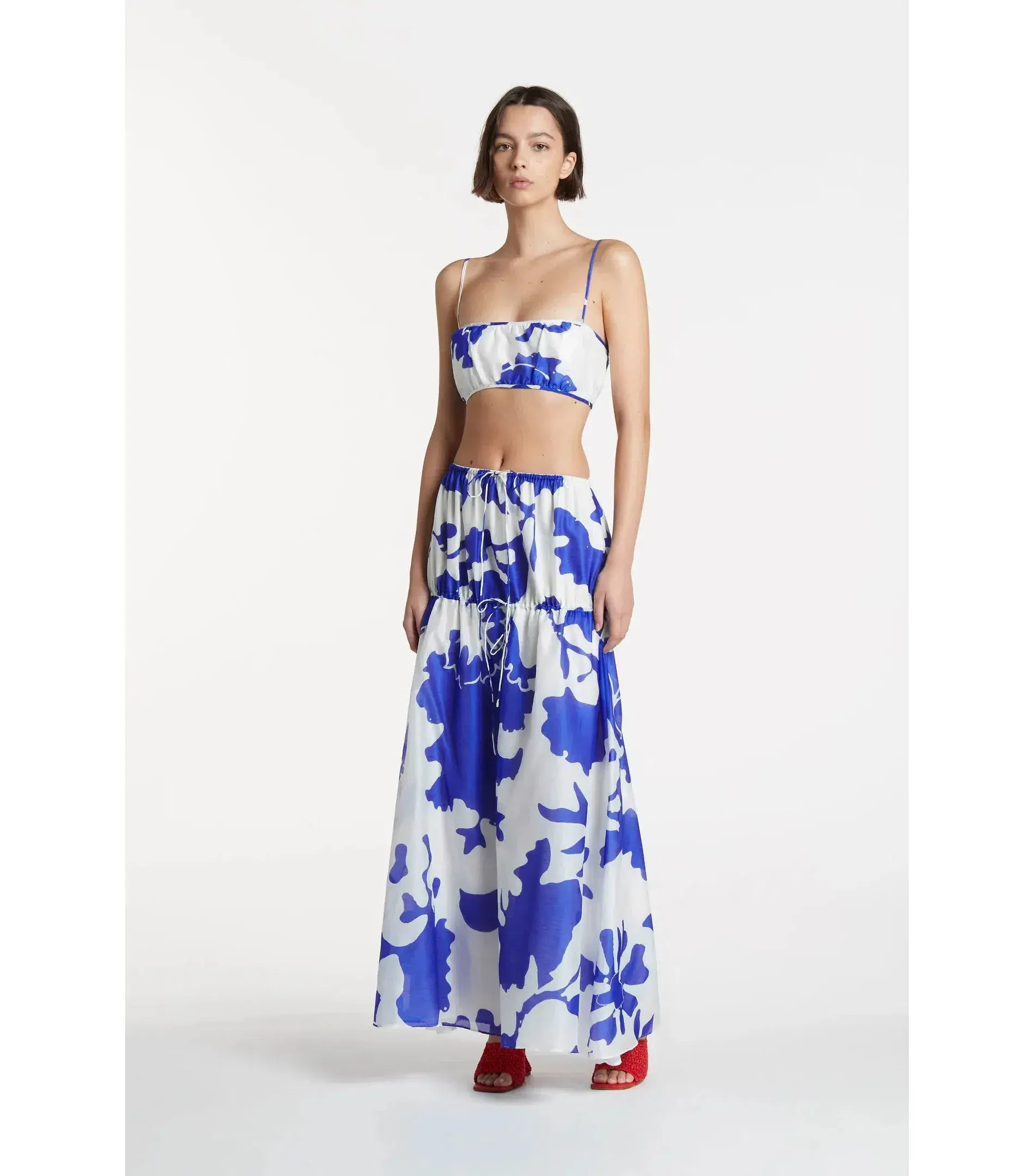 Sir The Label Vivi Top and Skirt Set Blue Print Size 1 / AU 8 - Image 1