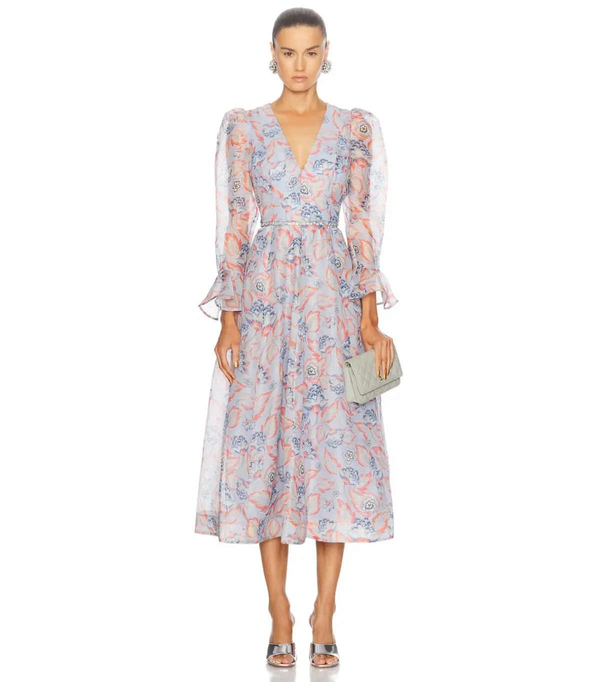Zimmermann Eden Long Sleeve Midi Dress in Sapphire Eden Size 3 / AU 14 - Image 1