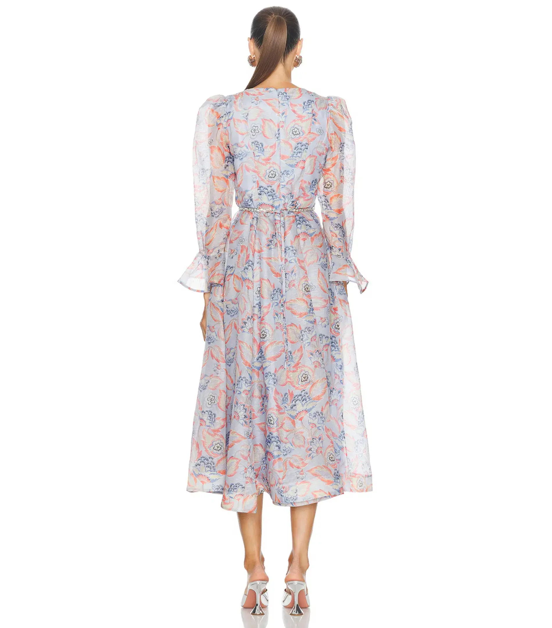 Zimmermann Eden Long Sleeve Midi Dress in Sapphire Eden Size 3 / AU 14 - Image 3