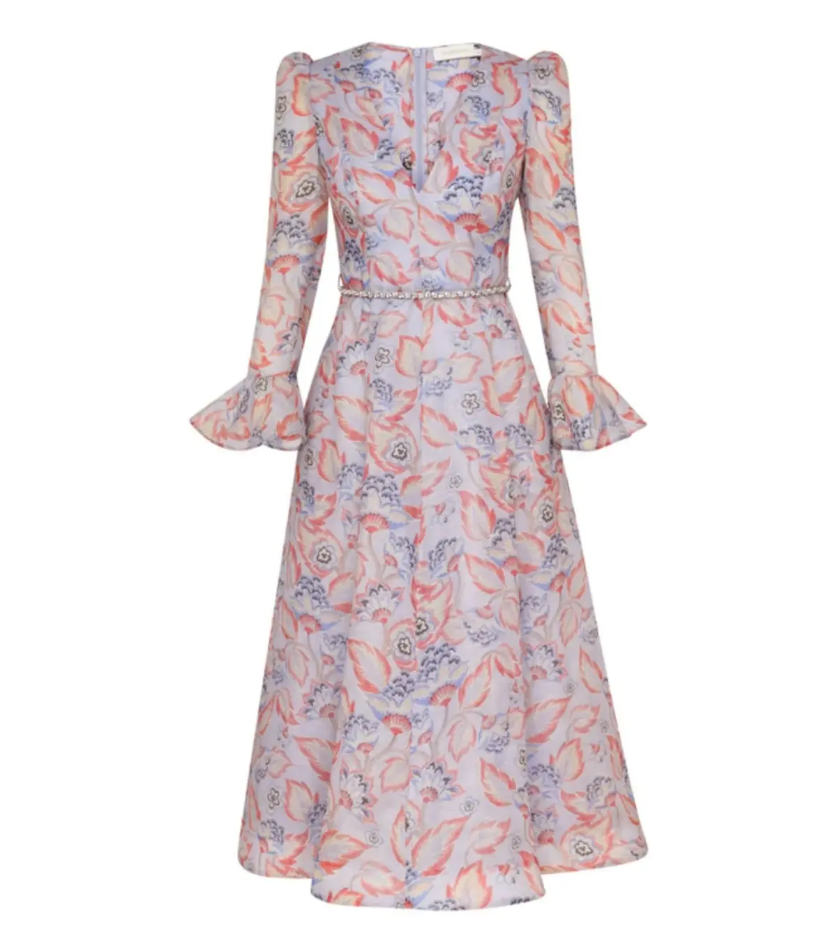 Zimmermann Eden Long Sleeve Midi Dress in Sapphire Eden Size 3 / AU 14 - Image 5