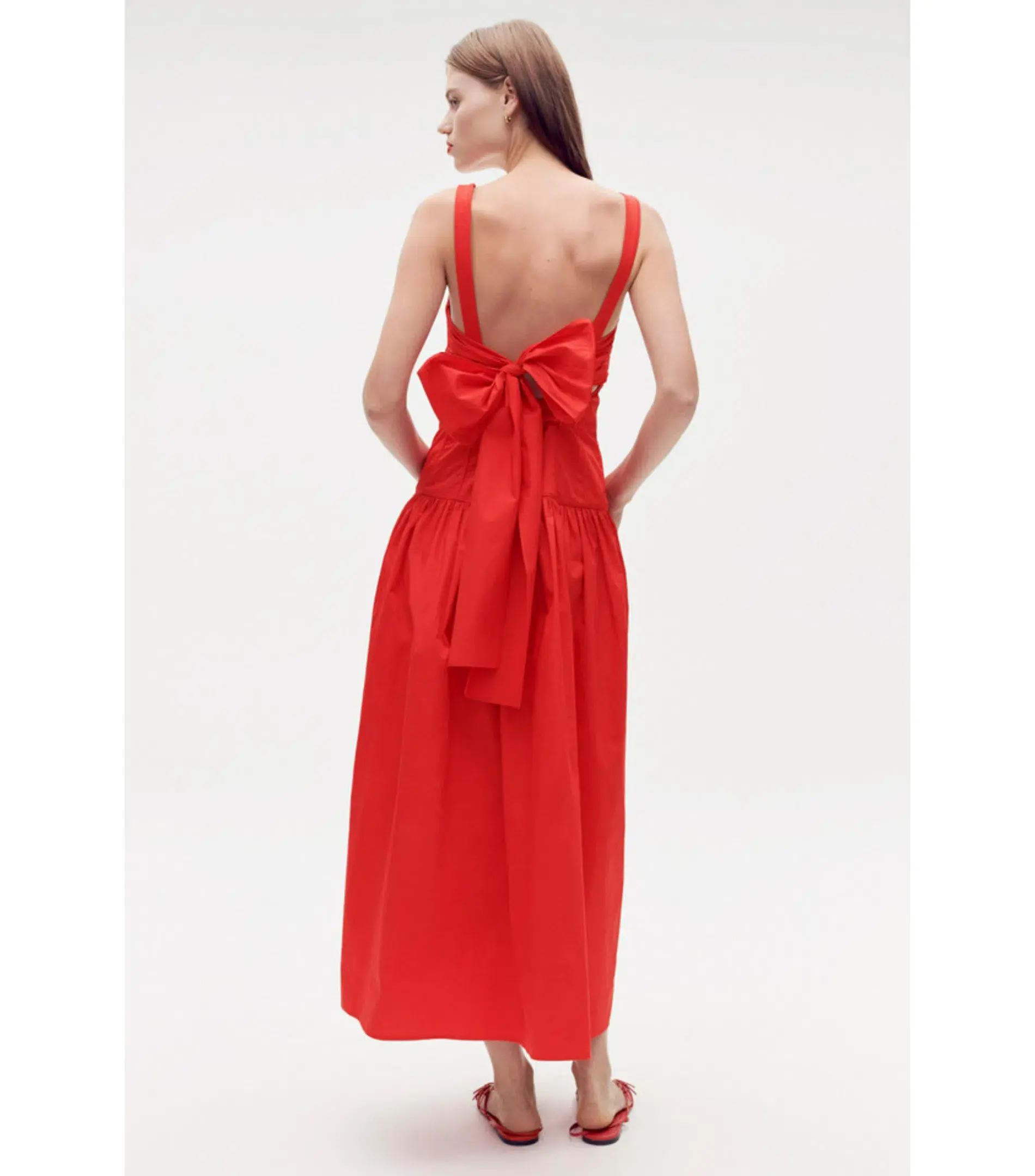 Oroton Tie Back Sundress Poppy Red Size AU 8  - Image 4