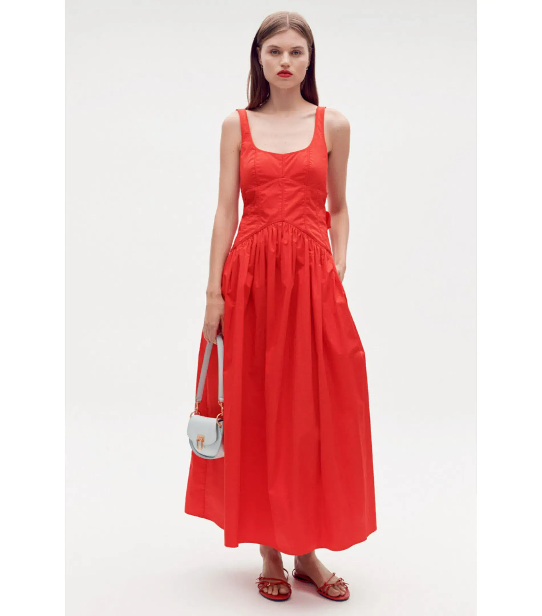 Oroton Tie Back Sundress Poppy Red Size AU 8  - Image 1