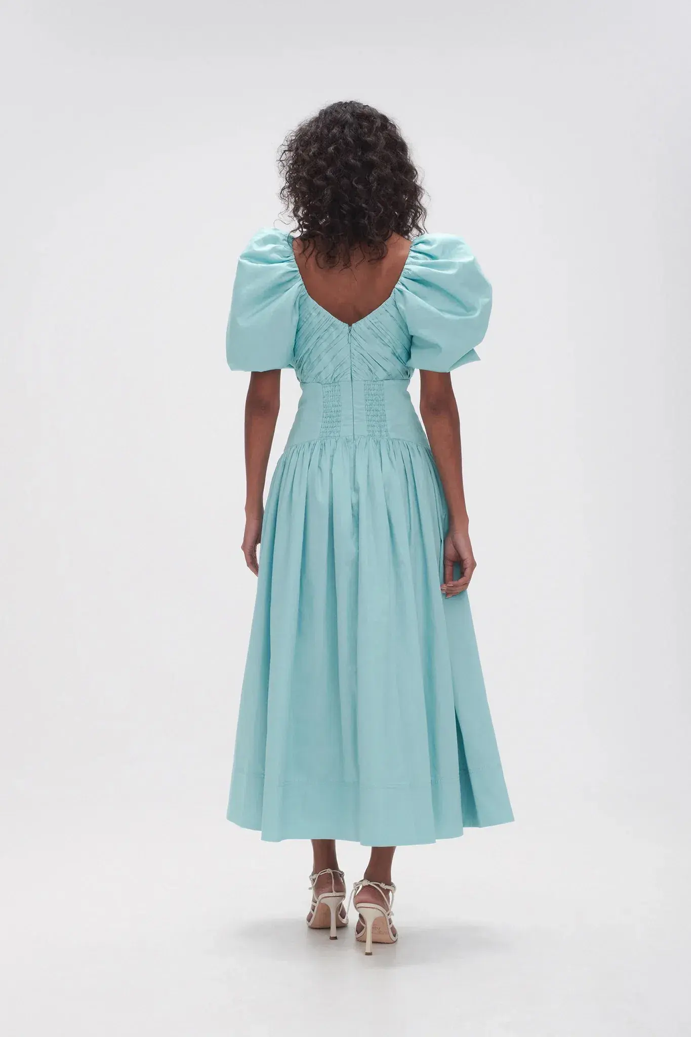 Aje Gabrielle Plunge Midi Dress Spearmint Blue Size AU 10 - Image 4