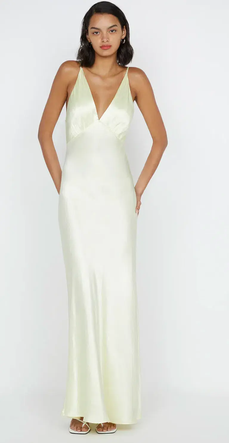 Bec and Bridge Moon Dance V Maxi Dress - Ice Yellow - Size 8 - Image 1
