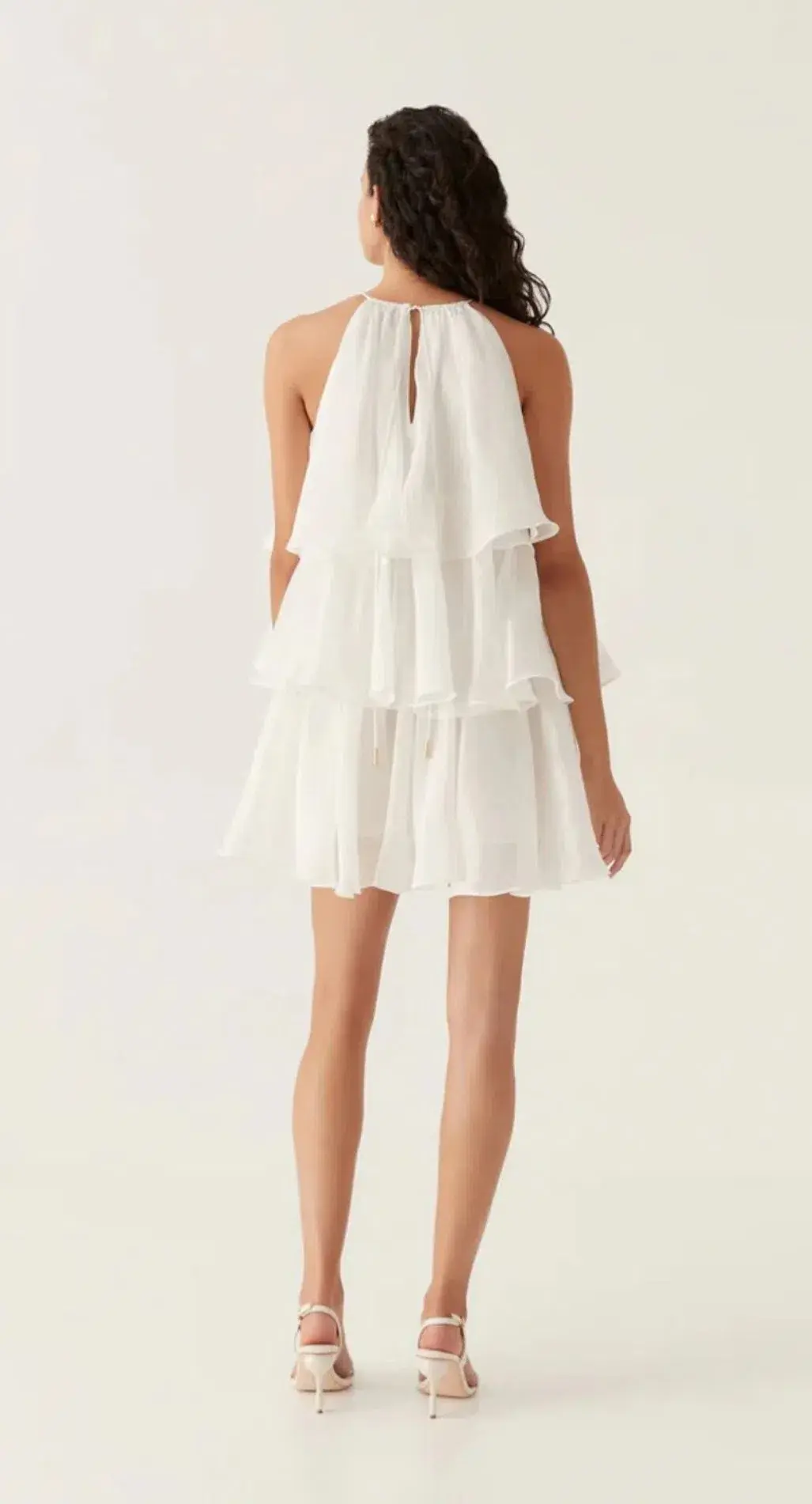 Aje Claudia Tiered Mini Dress White Size 10 - Image 2
