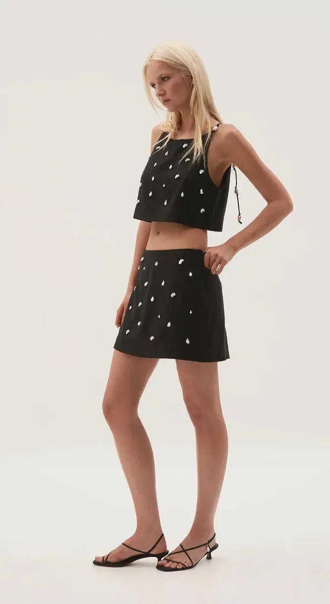 Aje  Akoya Crop and Mini Skirt Set Black Size 14 - Image 4