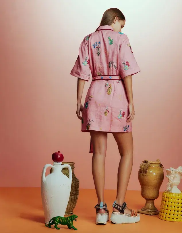 Alemais Timmy Embroidered Mini Dress Size 6  - Image 2