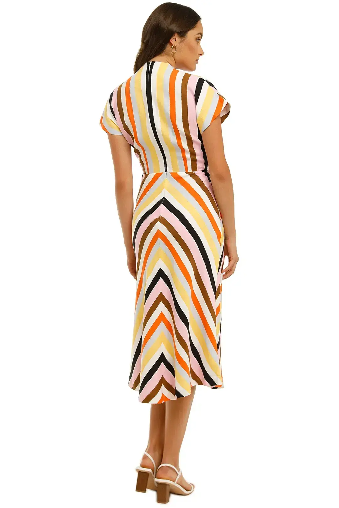 Rebecca Vallance Franklin SS Midi Dress Multi Size 8 - Image 3