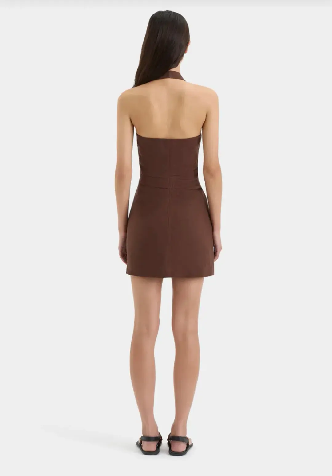 Sir The Label Noemi Halter Mini Dress Brown Size 10/M for rent on The Volte - main image