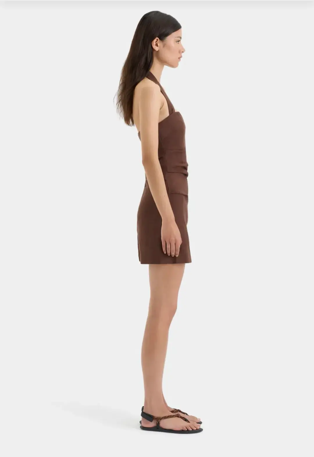 Sir The Label Noemi Halter Mini Dress Brown Size 10/M for rent on The Volte - main image