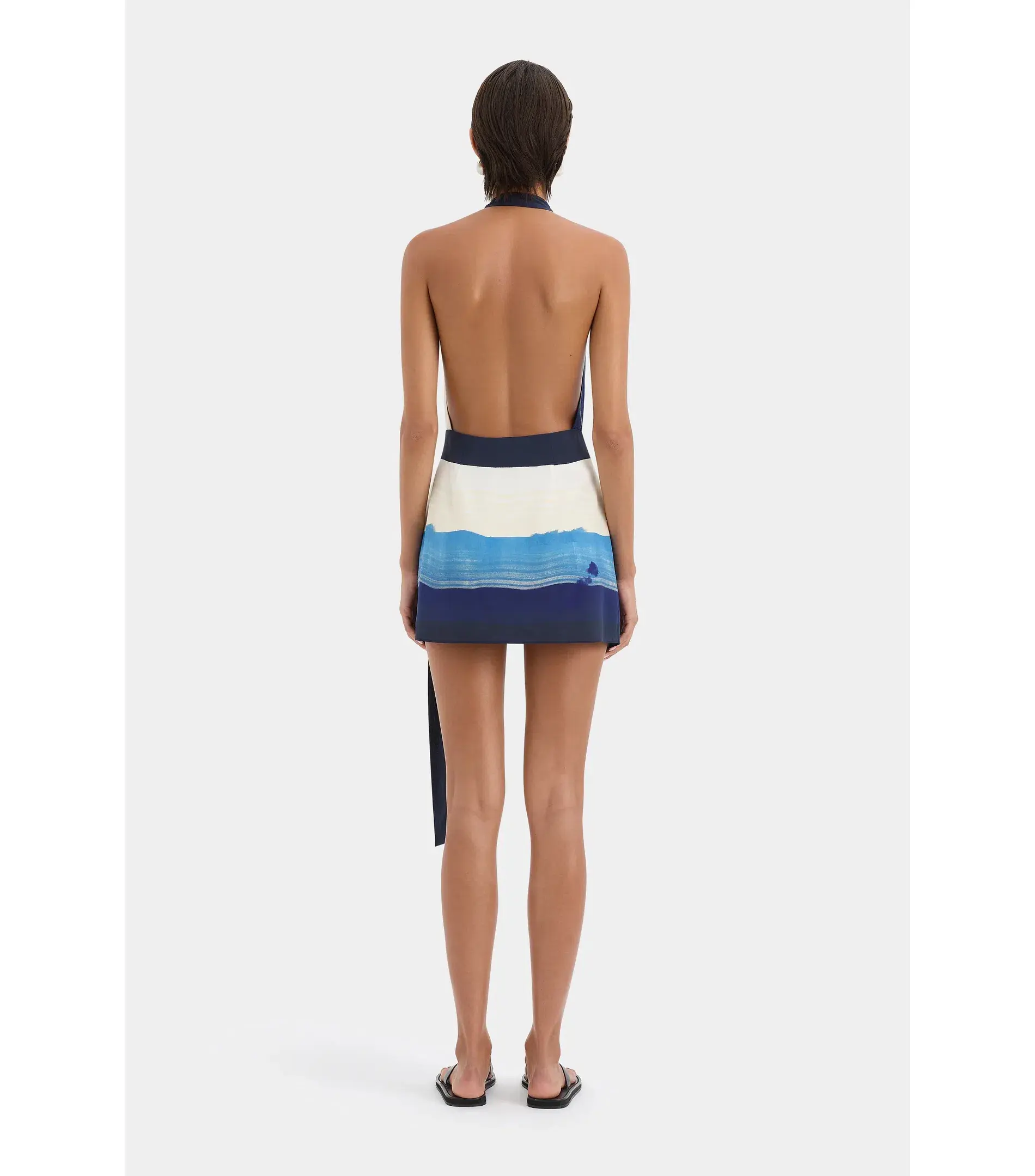 Sir the Label Mariner Wrap Halter Mini Dress Shoreline Stripe Size AU 3 / AU 12  - Image 3