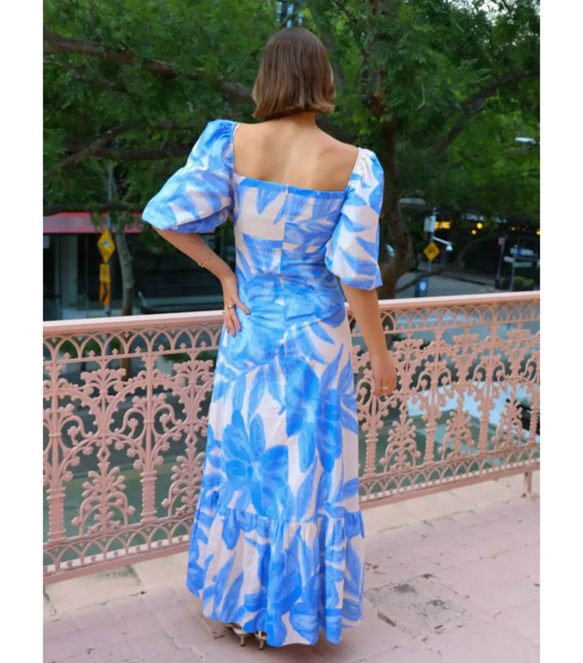By Nicola Camille Maxi Dress in Blue Lagoon Size AU 10 - Image 4