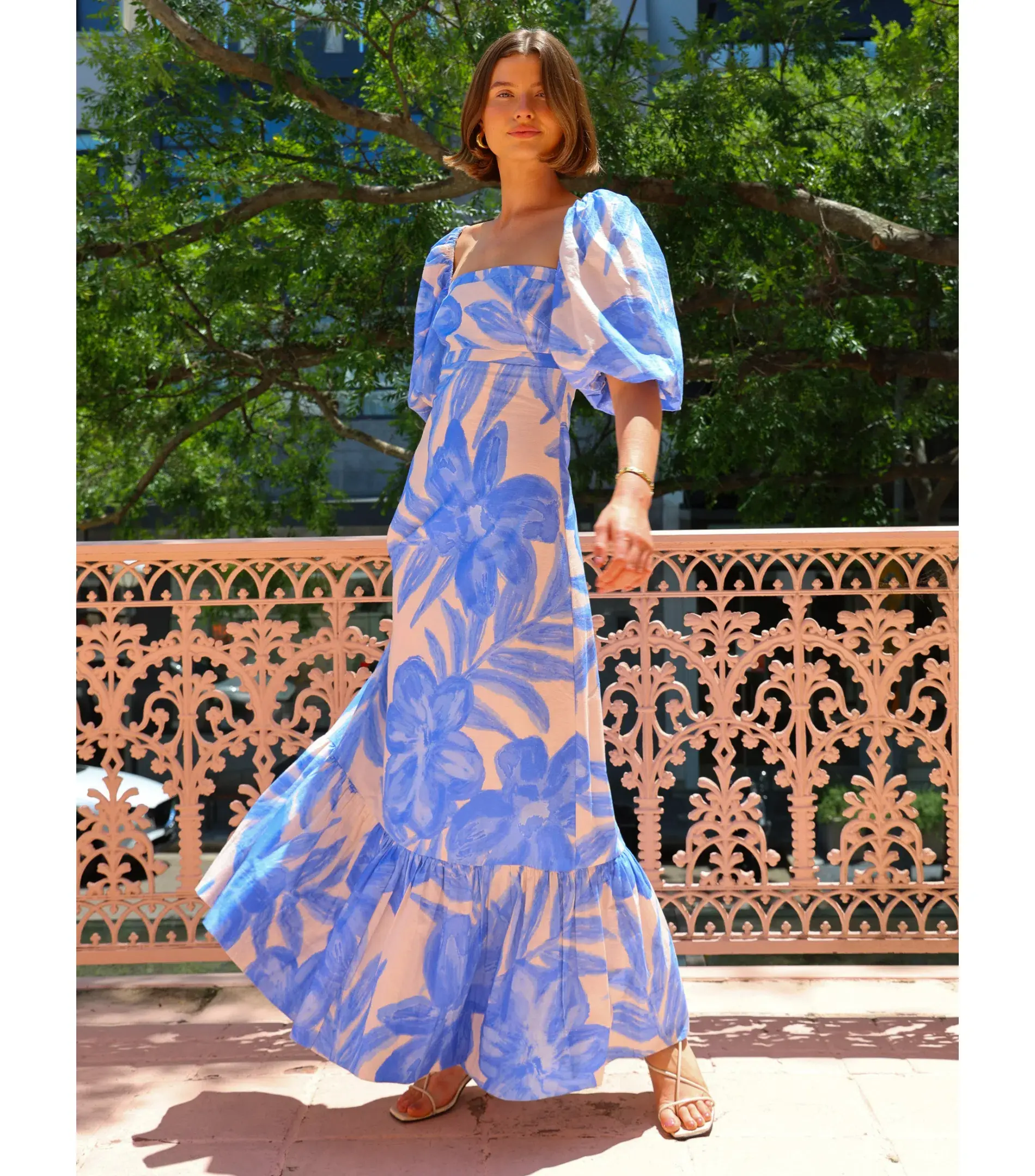 By Nicola Camille Maxi Dress in Blue Lagoon Size AU 10 - Image 1