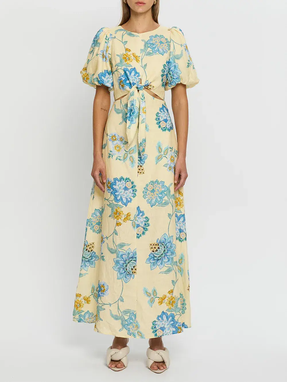 Kivari Giselle Cut Out Maxi Dress Floral Size AU 8 - Image 3