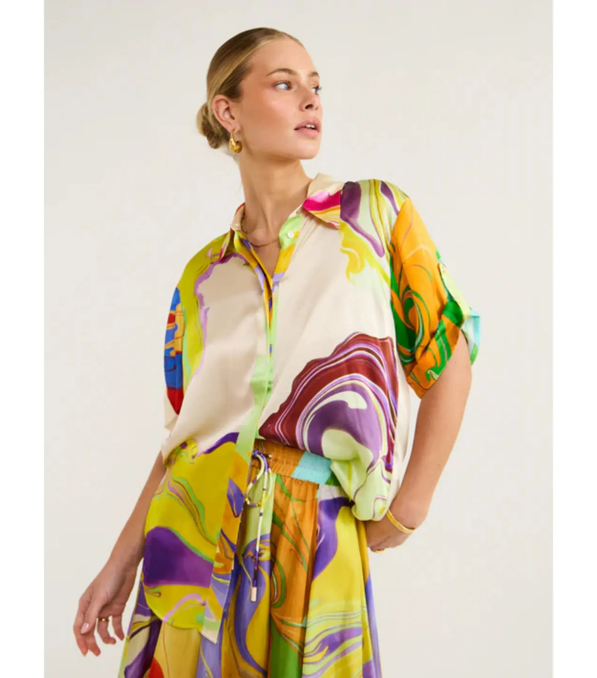 Alemais Luca Silk Top Size 12 and Skirt Size 10 Set Multi  - Image 4